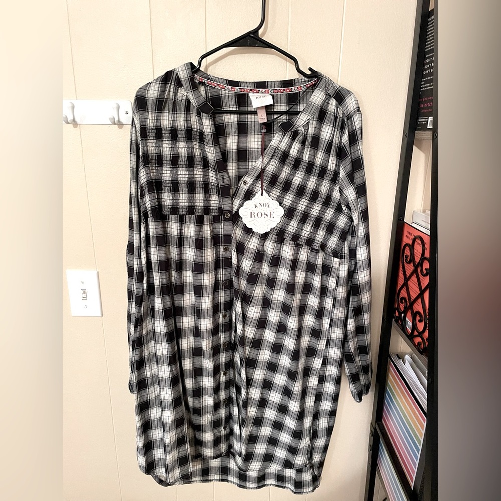 Target Knox Rose Plaid Shirt Dress L